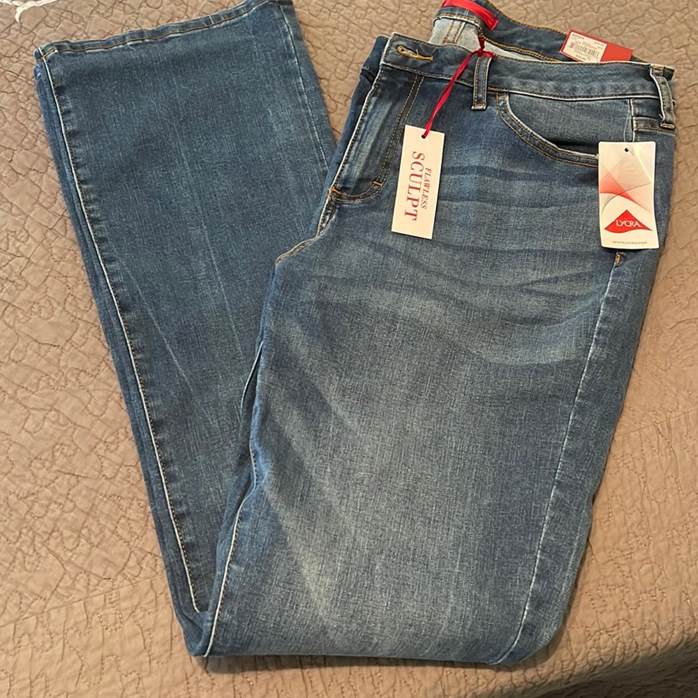 Jennifer Lopez Flawless Sculpt boot cut denim jeans.